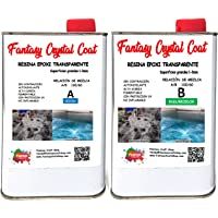 Fantasy Craft 1-6 Kg Fantasy Crystal Coat- Resina epoxi bicomponente- porcelanato liquido- Ideal para Recubrimiento de…